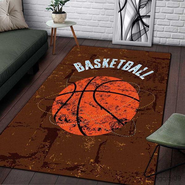 Teppiche Basketball-bedruckter Teppich für Wohnzimmer, Heimdekoration, Sofa, Tisch, große Teppiche, Küchenbodenmatte, rutschfester Badezimmerteppich, R230726