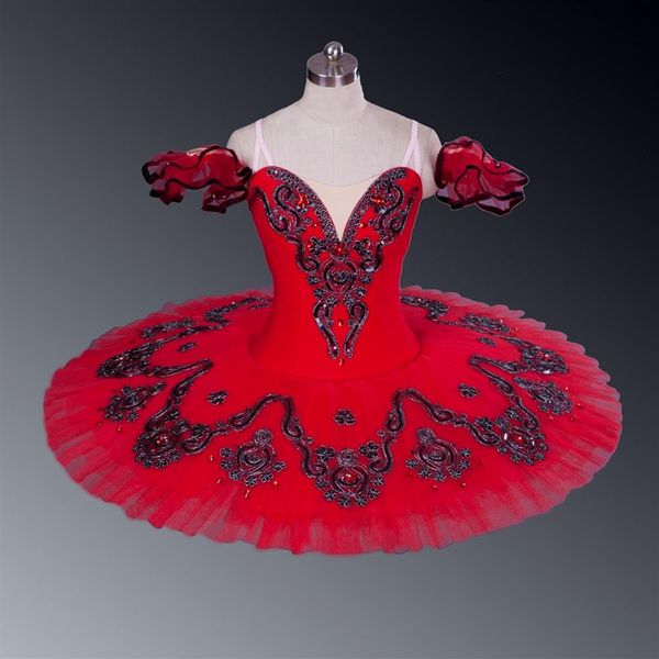 Tutu di balletto rosso Tutu di balletto professionale per adulti Costumi Performance Girl's Mulberry Swan Lake Costumi di balletto Sleep Beauty Bl202b