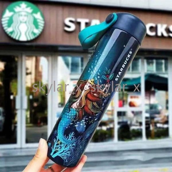 16OZ Starbucks Mermaid Thermos Tazze Boccette sottovuoto Tazza da caffè in acciaio inossidabile Bottiglia da viaggio2155