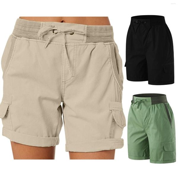Damen-Shorts für Teenager und Mädchen, lässig, locker, hohe Taille, weites Bein, Hose, Übergröße, Pantalones Cortos