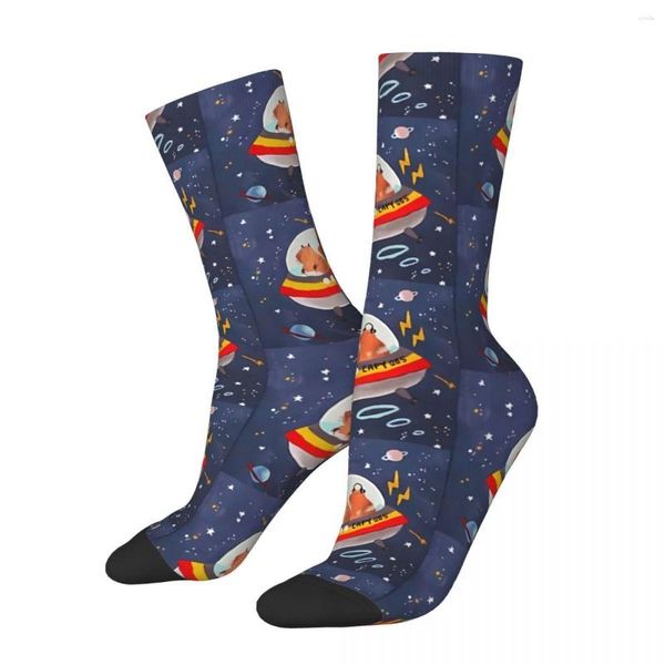 Calzini da uomo Space Capybara Kawaii Hiking Cartoon Pattern