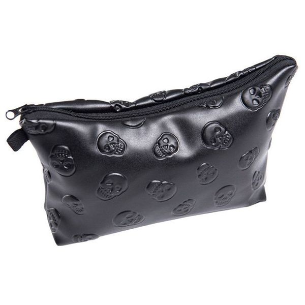 1 pc borsa cosmetica teschio nero borsa da viaggio in pelle PU borsa da viaggio per cosmetici borsa da toilette Dropshipping