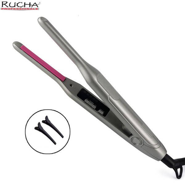 Curling Irons Mini Hair Curler Pencil Hair Straightener 2 in 1 Ceramic Thinest Narrow Flat Iron with LED Display for Short Beard and Hair 230725