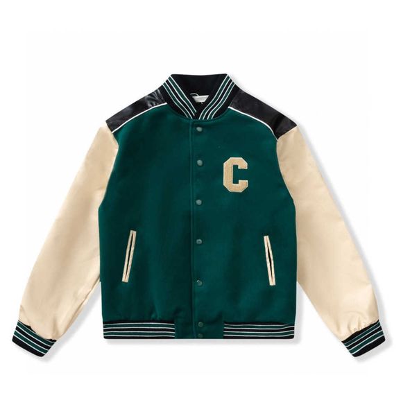 2023 Designer-Mäntel Flugjacke Baseballuniform Buchstabe C Stickerei PU-Leder Bequeme Perlenschließe Mode Herren Oberbekleidung Jacken für Männer