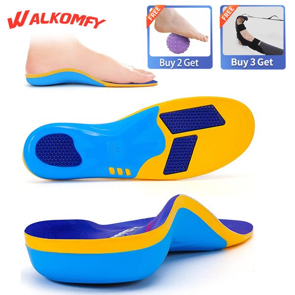 Peças de sapatos acessórios Walkomfy fascite plantar palmilhas ortopédicas para suporte de arco alto pés chatos calcanhar dor para trabalho palmilhas de sapato de gel 230725