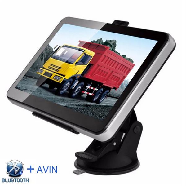 HD 7 polegadas Auto Car GPS Navigation Bluetooth Hands Calls Truck Navigator AVIN Transmitter 8GB 3D Maps317S