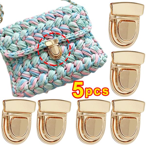 Accessori per parti di borse 5pcsset Chiusura con chiusura a scatto Borsa con fibbia per pollice Chiusure a portafoglio Serrature in metallo per fai-da-te Artigianato 230725