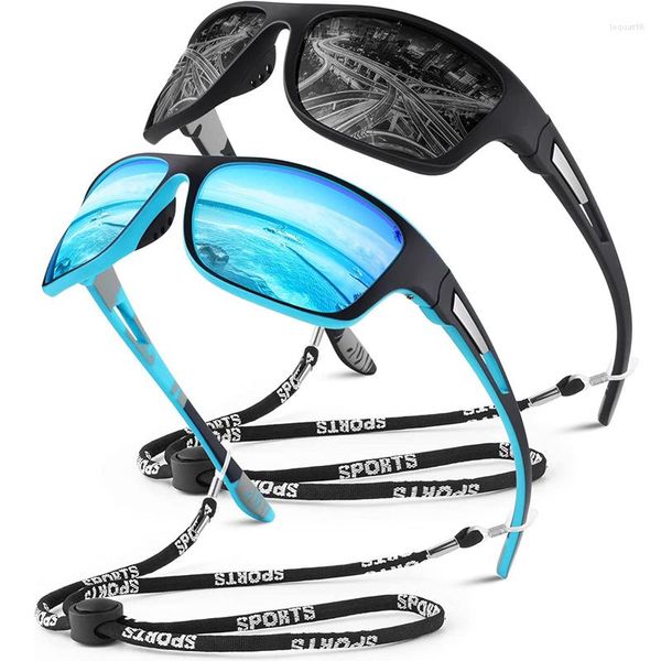 Солнцезащитные очки поляризованные виды спорта с веревками мужчина женщин винтажные классические оттенки UV400 Наружные солнцезащитные очки езды на рыбалки