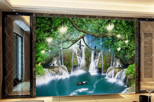 Обои CJSIR Custom Wallpaper Fantasy Forest Cartoon Cartoon Детская комната Фон Стена Дом Декор Живая спальня телевизор 3D