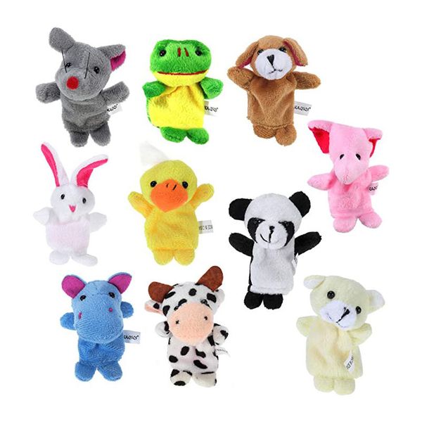 10 simpatiche marionette a mano, un set di marionette da dito, 10 piccoli animali, marionette da dito, bambole puzzle di peluche, prima educazione