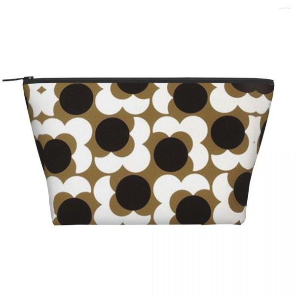 Borse cosmetiche Borsa da toilette personalizzata per carta da parati Orla Kiely Fiori da donna Fiori floreali Retro Organizer per trucco Lady Beauty Storage Dopp Kit Case