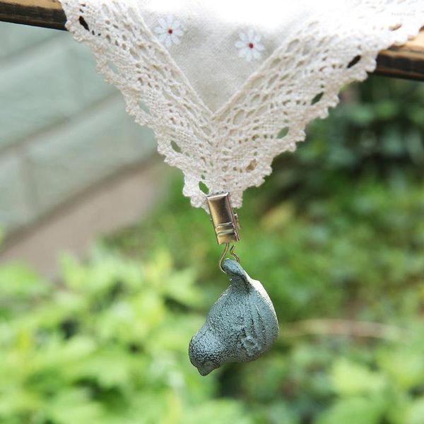 Tovagliette Verde Nero Bianco Ghisa Uccello Tovaglia Peso Fatto a mano Campagna Piccoli animali carini Staues per picnic Regali per feste di nozze