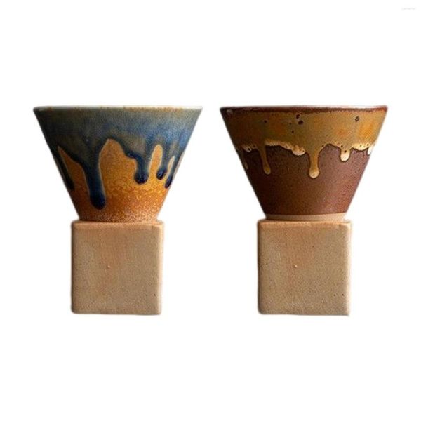 Tazze Piattini Cappuccino Tazza Ceramica Creativa Stile Giapponese Ceramica Rustica Per Bar Caffetteria Versare Sopra Caffettiera Macchina Per Caffè Espresso Accessorio