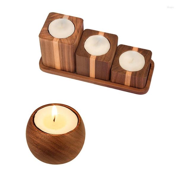 Portacandele Artigianato in legno Combinazione Centrato Portacandele Modern European Home Swings Wedding Candlestick