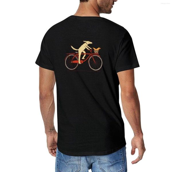 Herren-Poloshirts „Hund und Eichhörnchen sind Freunde“, skurrile Tierkunst, die ein Fahrrad fährt, T-Shirt-Bluse, Herren-Langarm-T-Shirts