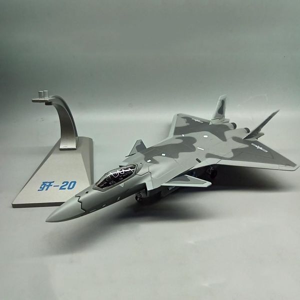 Aeronave Modle 1/100 Scale China Airforce J-20 Fire Fang J20 Fighter Air Force Diecast Aircraft Plane Model Alloy AirlineToy 230725