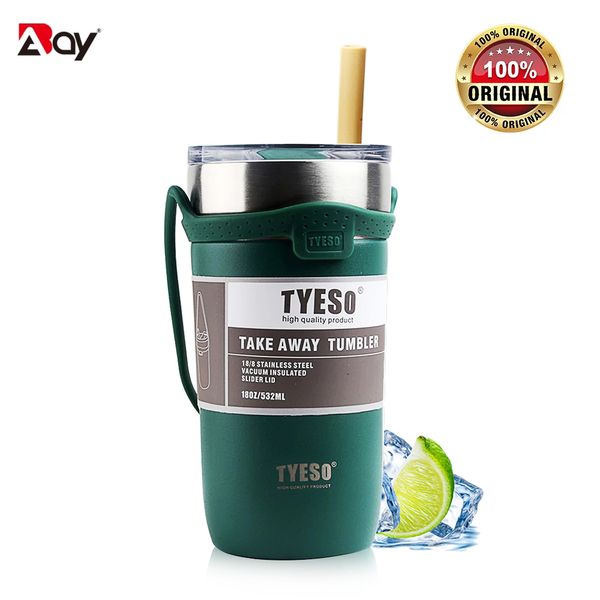 Tumblers Tyeso Cup Термическая бутылка бутылки из нержавеющей стали оригинальная термосная кофейная кружка вакуумная колба Изотерма Холодные открытые напитки 230725