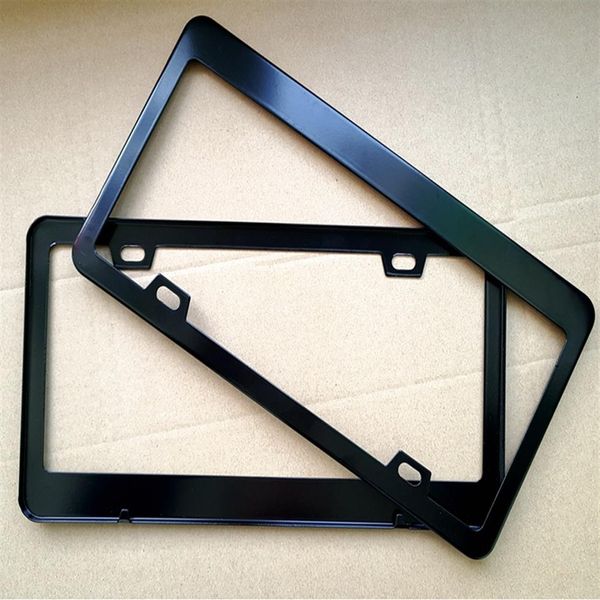 2 pçs lote americano canadá padrão quadro de placa de carro de aço inoxidável uso universal para bmw audi benz chevrolet ford toyota ho198t