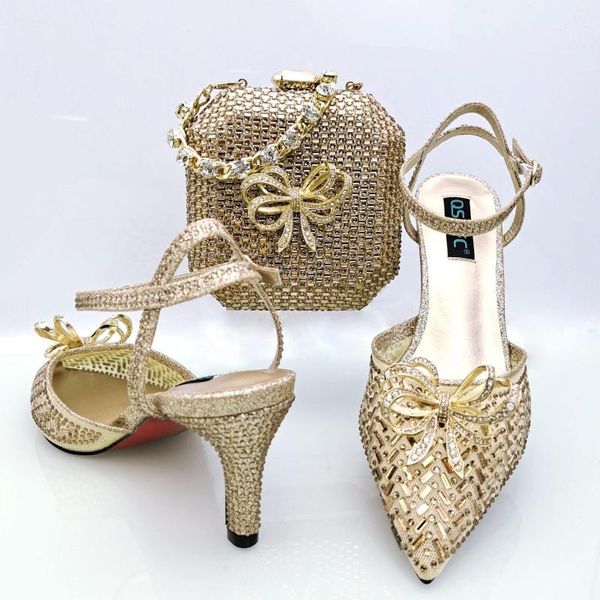 Отсуть обувь Doershow Nigerian Applique Party и сумка, чтобы соответствовать сет EST Elegant для празднования HDA1-30
