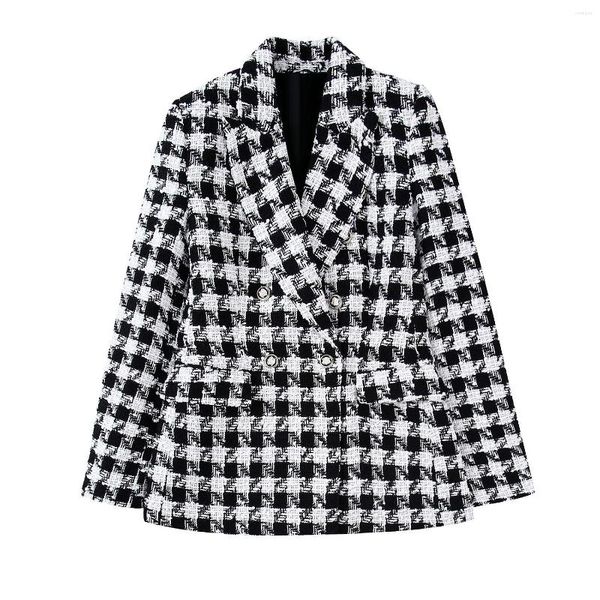 Abiti da donna Donna Chic Office Lady Blazer doppiopetto Cappotto vintage Sigutan Colletto dentellato Manica lunga Capispalla da donna Top alla moda