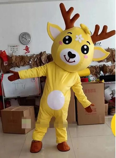 2023 novo tamanho adulto bonito veado mascote traje halloween natal fantasia festa vestido personagem dos desenhos animados terno carnaval unissex adultos roupa