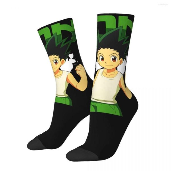 Herrensocken, lustige verrückte Socken für Männer, niedlich, Gon, Freecss, Hip Hop, Harajuku, X, Anime, nahtloses Muster, bedruckt, für Jungen, Crew, Geschenk