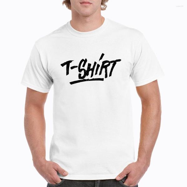 T-shirt da uomo 2023 Estate Cotone Bianco Nero Camicia stampata Uomo Causale O-Collo T-shirt di base Maschile Sport di alta qualità Top classici