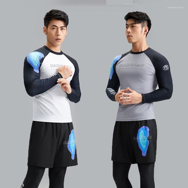 Roupa de banho feminina Fato de banho masculino Calça de manga comprida UPF 50 Protetor solar Jellyfish Terno Surf Secagem rápida Mergulho Natação Rafting