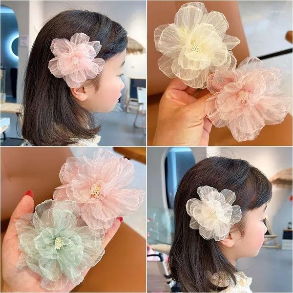 Haarschmuck 1 Stück Kleinkind Mädchen Clip Süße Prinzessin Mesh Floral Pin für Kind Schöne Bang Side Mode Baby Kopfbedeckung