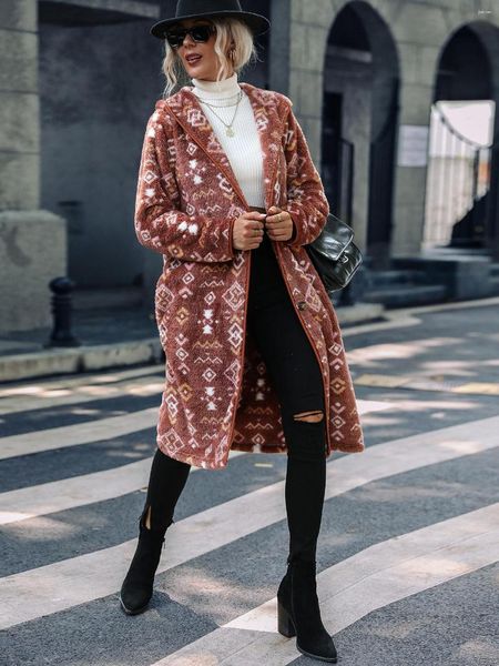 Женские куртки Fashion Star женская бархатная бархатная толстовка с печеночной толчкой с одной грудью расширенное плюшевое пальто