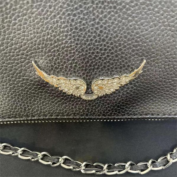 Zadig Voltaire Bolsa Pochette Rock Swing Your Wings Designer de ombro Couro Real Sling Chain Flap Clutch Side Cross Body