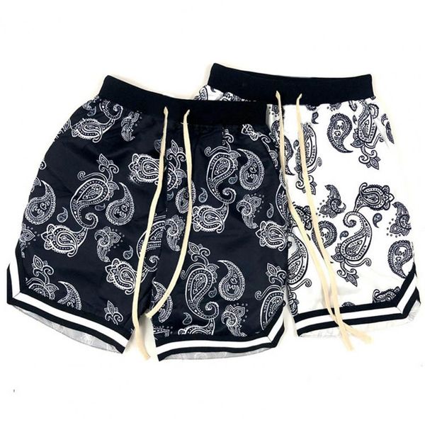 Shorts Masculino Harajuku Masculino Padrão Bandana Laceup Cintura Elástica Homem Casual Moda Praia Hip Hop Marca Short Pant Bottoms 230725