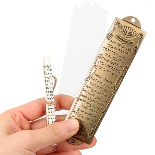 Tenda Uomini Regali Religiosi Sacro Rotolo Judaica Mezuzah Ornamento Simboli Ebraici Targa 13x3.3cm Metallo Decor Casa Uomo Cattolico