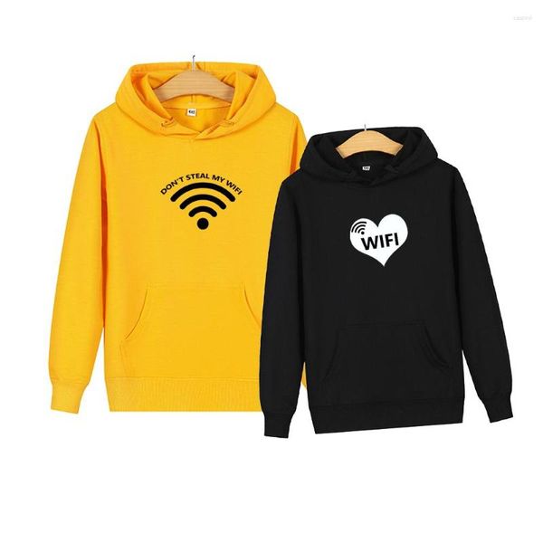 Damen-Kapuzenpullover, Don't Steal My Wifi, passendes Paar, Sweatshirts, koreanische Freizeitpullover, Damen- und Herren-Briefdruck, Streetwear-Top, Baumwolle, 4XL