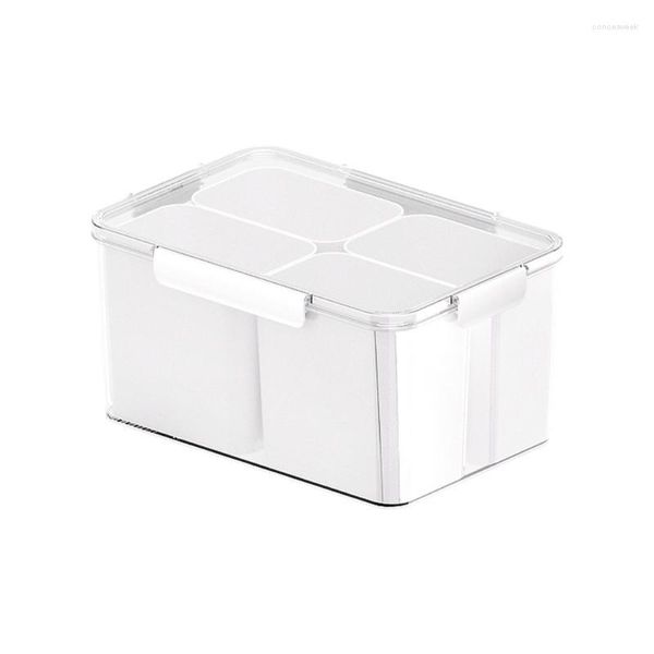 Bottiglie di stoccaggio Frigorifero Organizzatore Cestino 4 Griglie Plastica Frigo Scaffale Porta Scatole Contenitore Trasparente Cassetto