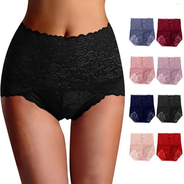 Intimo da donna sexy e alla moda a vita alta in pizzo che modella la biancheria intima da ragazzo