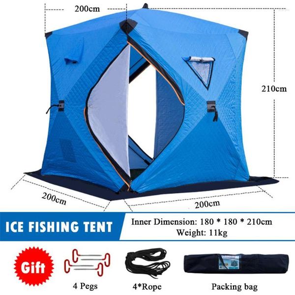 Tendas e abrigos portátil abrigo de pesca no gelo fácil configuração barraca de inverno impermeável à prova de vento para equipamentos de acampamento
