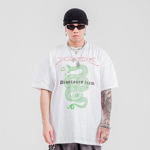 Herren-T-Shirts, personalisierte Muster-T-Shirts, Hip-Hop, High Street, europäischer und amerikanischer Trend, großes gestricktes T-Shirt