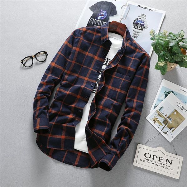 Camisas casuais masculinas manga comprida Sirt Vestido Oxford sólido com bolso esquerdo Cest I-quality Masculino Reular-fit Tops Button Down Sirts