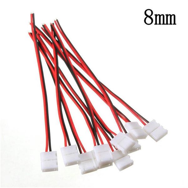 10pcs Lot Elektrik Bağlantısı Ekleme 2 Pins Güç Konektörü Adaptörü PCB ile 3528 LED şerit teli için 8mm 10mm modüller316L