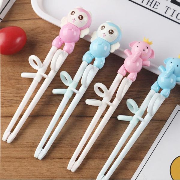 Bacchette Cute Baby Portable Tableware Practice Complementare ABS ChildrenTableware Correct Creative Cartoon Learning Bacchette