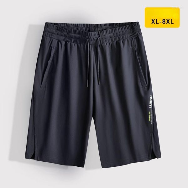 Shorts Masculino Plus Size 7XL 8XL Verão de Alta Qualidade Estampado Cintura Elástica Esporte Casual Cor Sólida Calça Masculina Calças Masculinas