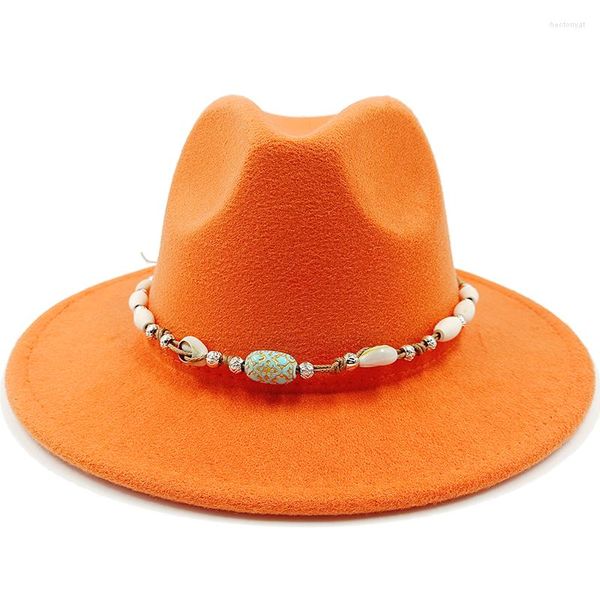 Berets Orange Fedora Hut Transport Bead Accessoire Kurze Krempe Weiche Einfarbige Jazz Classic Herren