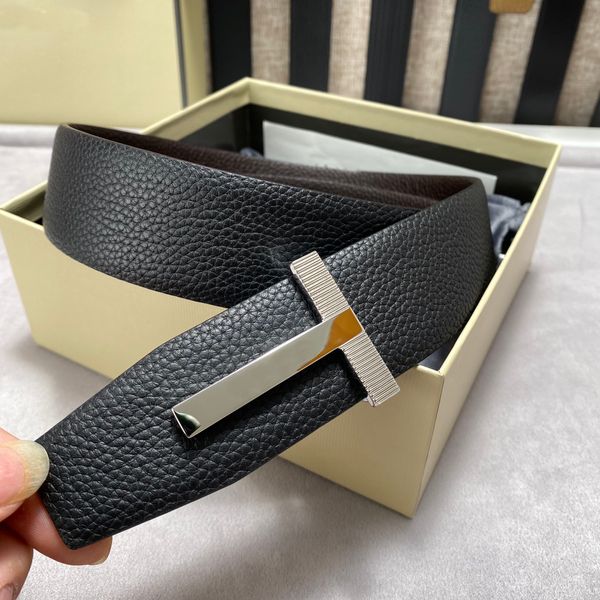 Designer Tom Belt New Style Men Clothings Accessoires Gürtel Big Buckle Mode Frauen hochwertige 3A+ Echte Lederbreite 3,8 cm Tailbenbänder mit Kastenstaubsäcke