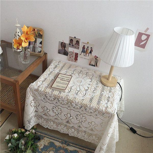 Toalha de Mesa Toalha de Mesa Ins Vento Branco Armação de Cama Colocação de Capa de Chá Pequena Pura e Fresca_Jes449