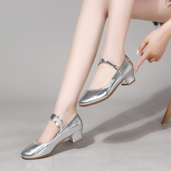 Scarpe eleganti da donna da ballo da donna in vera pelle Mary Jane pratica suola morbida danza moderna latina per ragazze femminili