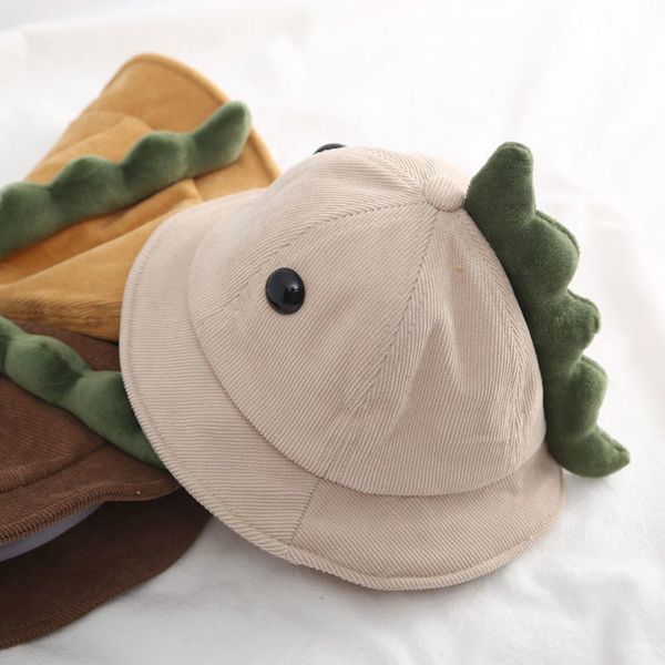 Berretti Cappelli Cartoon Dinosauro Berretto da pescatore per bebè Lovely Toddler Bome Basin Hat Pieghevole Visiere da sole per esterni Boy Girl Bonnet Cute Kids per 0-3Y 230725