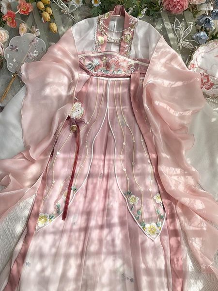 Bühne tragen Hanfu Kleid Frauen Alte Chinesische Traditionelle Weibliche Fee Cosplay Kostüm Sommer Dance Party Outfit Für