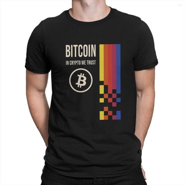 Camisetas masculinas Crypto Man TShirt Retro IN WE TRUST Individualidade Camisa de poliéster Harajuku Streetwear Hipster