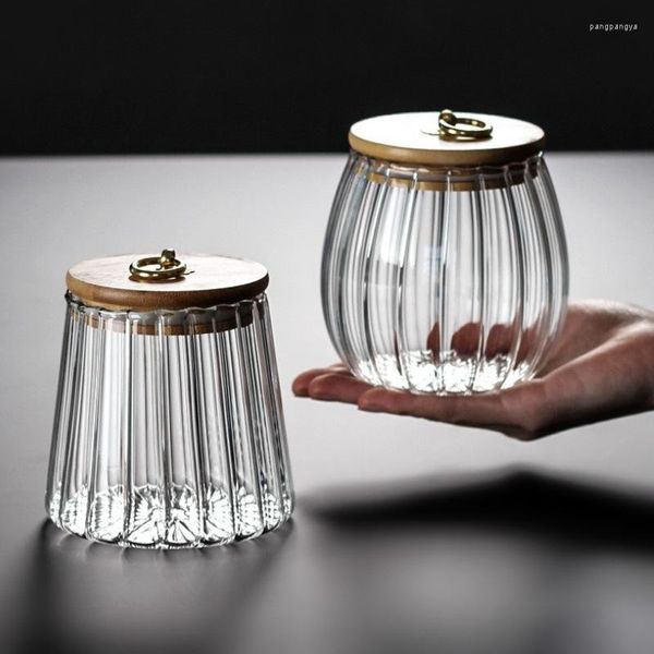 Vorratsflaschen 650 ml Chinesisches Glasgefäß Unregelmäßige Haushaltsküche Organisation Vertikales Design Teebox Versiegelter Lebensmittelbehälter